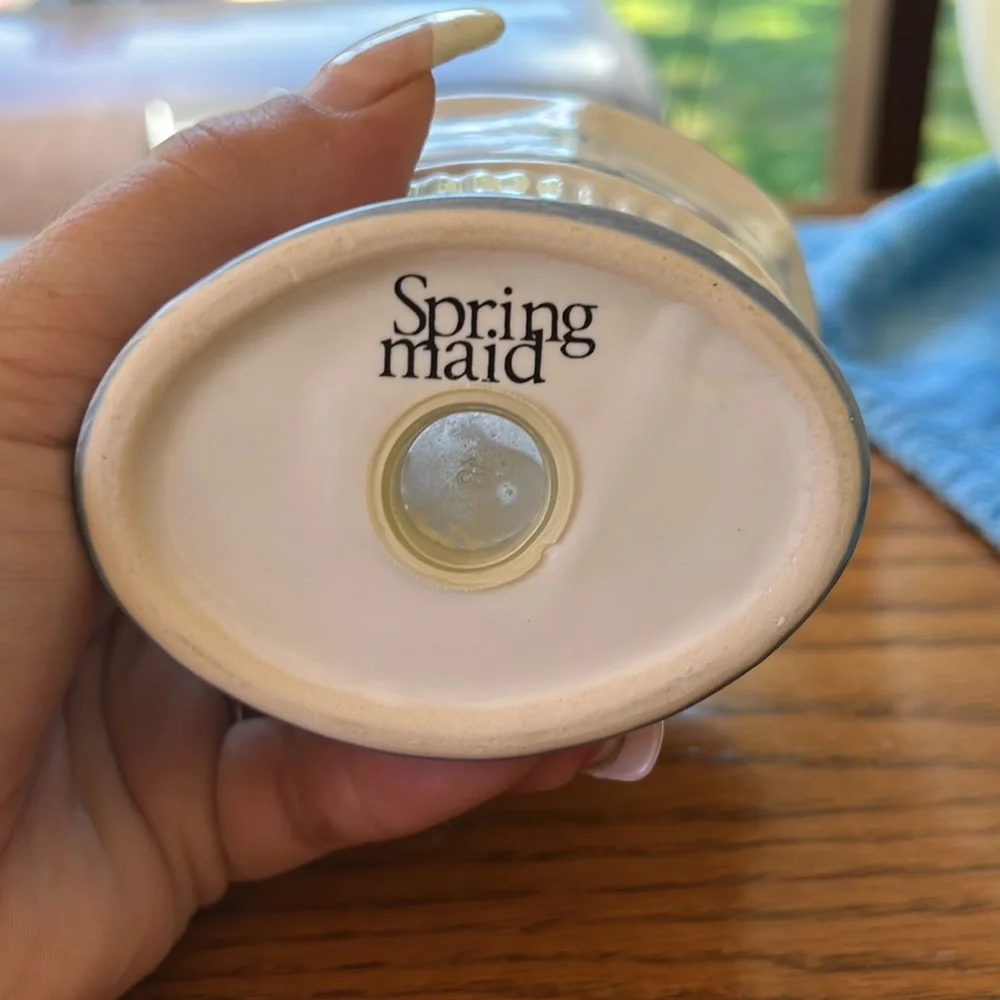 Spring maid tooth brush holder